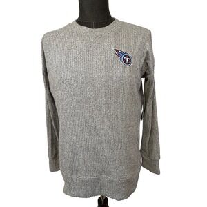 Tennessee Titans NFL‎ Football Gray Rib Crew Long Sleeve Pullover Womens S NWT